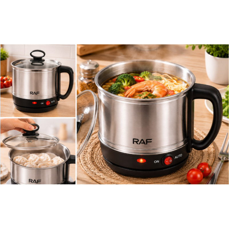 Електрокаструля / Кухонна міні рисоварка RAF R5430 / Каструля-скороварка 1,5 л 600W