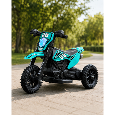 Електромотоцикл для дітей Cool Mountain 26X-130 / Дитячий електро мотоцикл з LED-підсвічуванням та музикою Зелений
