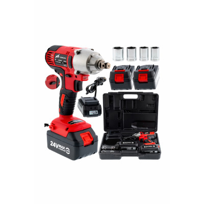 Електричний гайковерт 24V з 2 акумуляторами, RED MA752