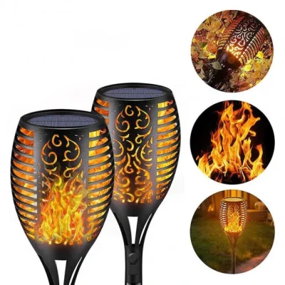 Ліхтар садовий світильник на сонячній батареї 80 см Solar flame