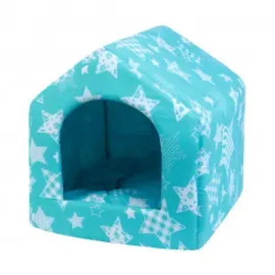 Синій М'який переносний будиночок для собак Portable Dog House