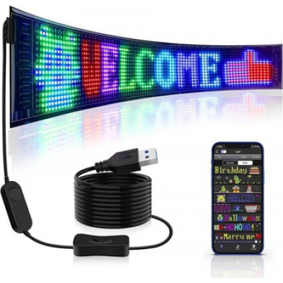 Гибкий экран LED Matrix Panel APP wifi rgb 120мм*595мм(16X96) ART-0567 Гибкий экран LED Matrix Panel APP wifi rgb 120мм*595мм(16X96) ART-0567