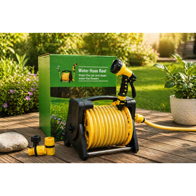 Гнучкий садовий шланг з котушкою та розпилювачем 10м / Котушка зі шлангом для поливу Гнучкий садовий шланг з котушкою та розпилювачем 10м / Котушка зі шлангом для поливу