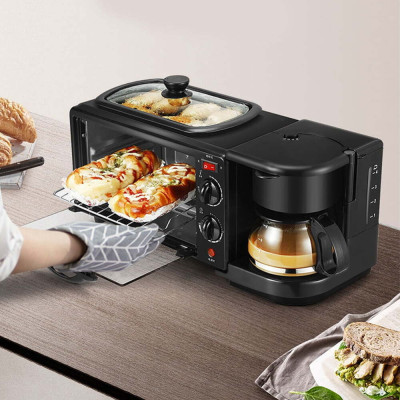 Електрична духовка 3в1 Domotec MS-5308В Кофеварка Сковорода 9 л 4500w