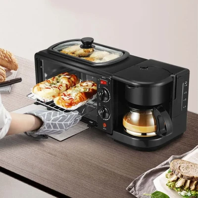 Електрична духовка 3в1 Domotec MS-5308В Кавоварка Сковорода 9л 4500w