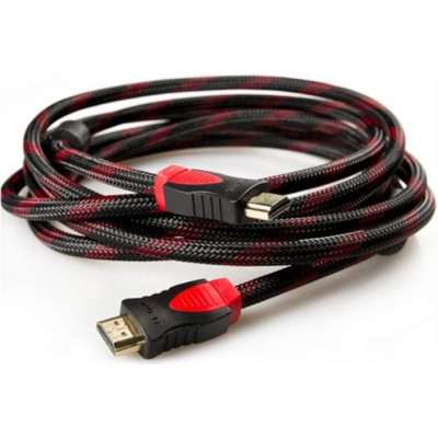 Кабель HDMI-HDMI Donli обплетення, ферити, посилений 5 м (4866lmn/yop)