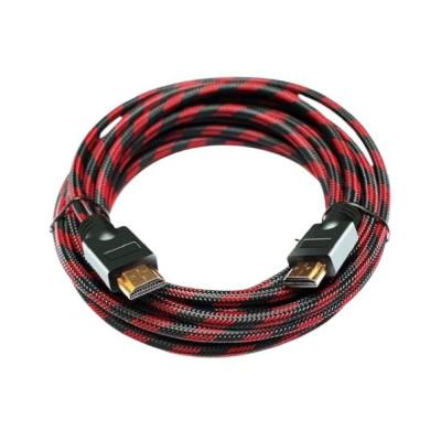 Кабель HDMI-HDMI Donli обплетення, ферити, посилений 5 м (4866lmn/yop)