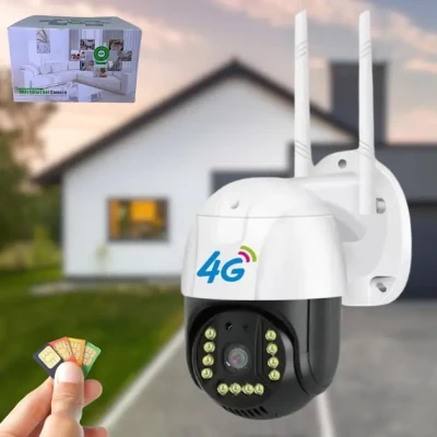 Камера зовнішнього відеоспостереження 4G Sim V380 PRO Вулична відеокамера IP 66 з нічною зйомкою