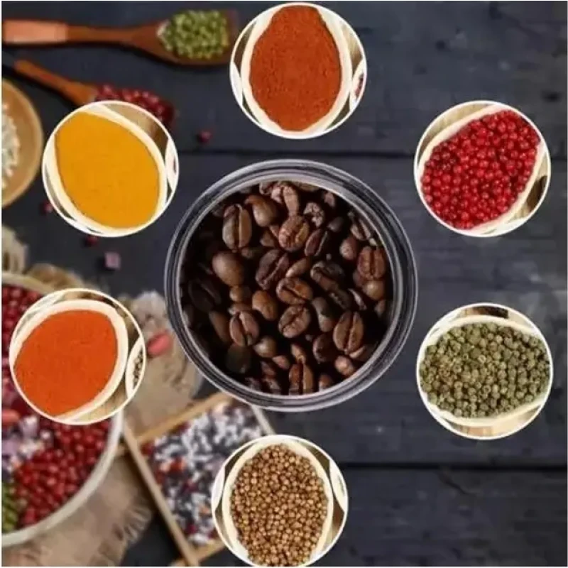 Кавомолка електрична RAF R-7113 ножова 4 леза 300Вт подрібнювач з нержавіючої сталі Кавомолка електрична RAF R-7113 ножова 4 леза 300Вт подрібнювач з нержавіючої сталі