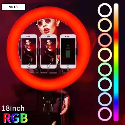 Кільцева LED лампа RGB MJ18 45см 3 кріплення Кільцева LED лампа RGB MJ18 45см 3 кріплення