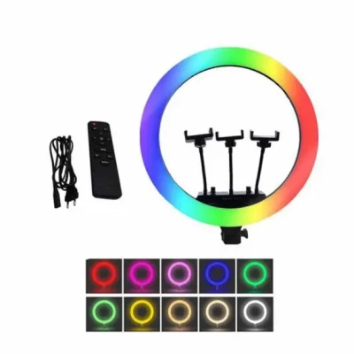 Кільцева LED лампа RGB MJ18 45см 3 кріплення Кільцева LED лампа RGB MJ18 45см 3 кріплення