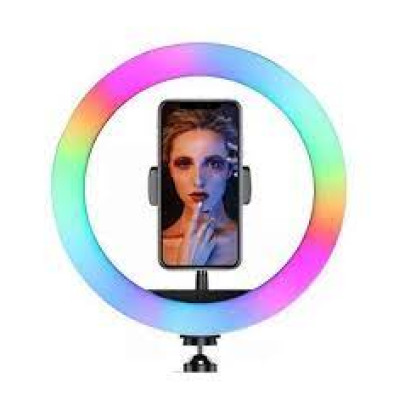 Кільцева світлодіодна лампа RGB LED RING MJ33/ 33 см із кріпленням для телефону