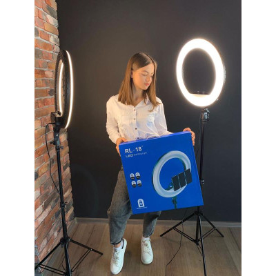 Кільцева LED лампа RL-18, 45см,  пульт у комплекті