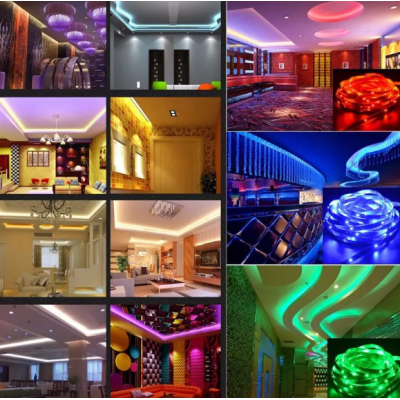 Комплект Світлодіодна стрічка багатобарвна 3528 RGB комплект 5м з пультом
