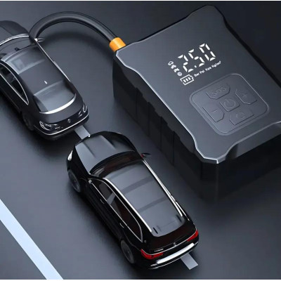 Автомобільний компресор автоматичний з дисплеєм 6000mAh 150 PSI 120W М-007 Чорний Автомобільний компресор автоматичний з дисплеєм 6000mAh 150 PSI 120W М-007 Чорний