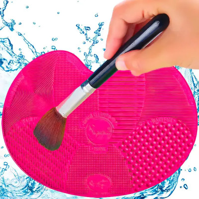 Килимок для чищення та миття косметичних кистей Brush Spa Силіконовий килимок для ефективного очищення кистей для макіяжу