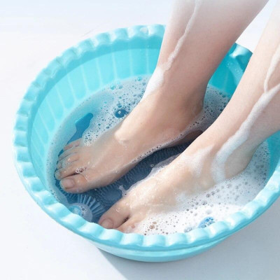 Кругла силіконова щітка - мочалка на присосках на стіну у ванну/душ Massage foot rad масажний протиковзкий килимок для ніг Кругла силіконова щітка - мочалка на присосках на стіну у ванну/душ Massage foot rad масажний протиковзкий килимок для ніг