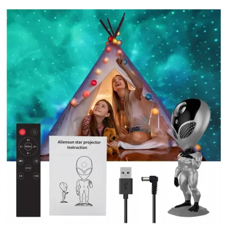 Багатобарвна лампа-проектор зоряного неба STAR PROJECTOR NIGHT LIGHT ALIENSUN