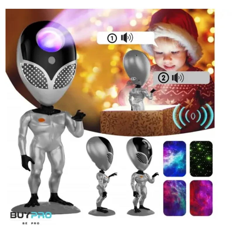 Багатобарвна лампа-проектор зоряного неба STAR PROJECTOR NIGHT LIGHT ALIENSUN