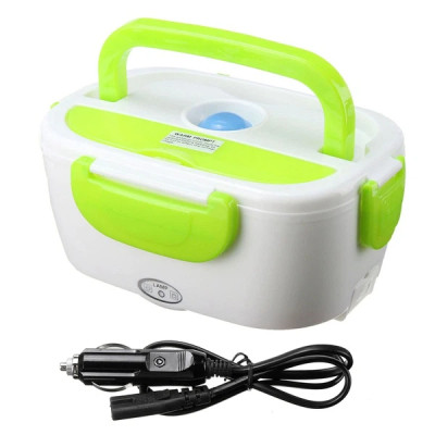 Ланчбокс з підігрівом їжі 12V Electric lunch box / Ланч-бокс від прикурювача Зелений