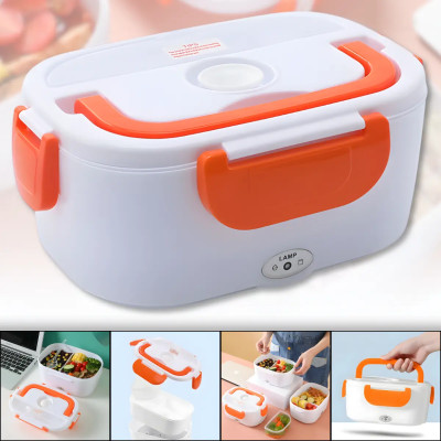 Ланчбокс з підігрівом їжі 12V Electric lunch box / Ланч-бокс від прикурювача Помаранчевий
