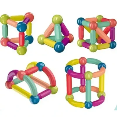 Магнітний конструктор 26 паличок, 10 кульок SKY Magnetic Sticks, кольоровий