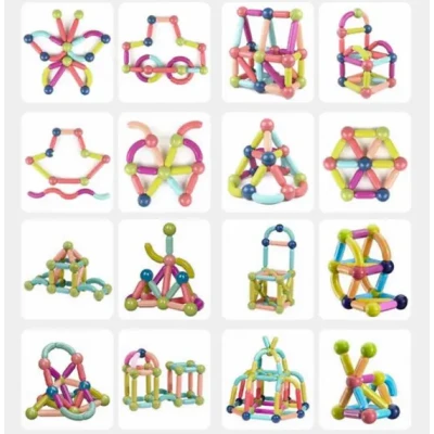 Магнітний конструктор 26 паличок, 10 кульок SKY Magnetic Sticks, кольоровий