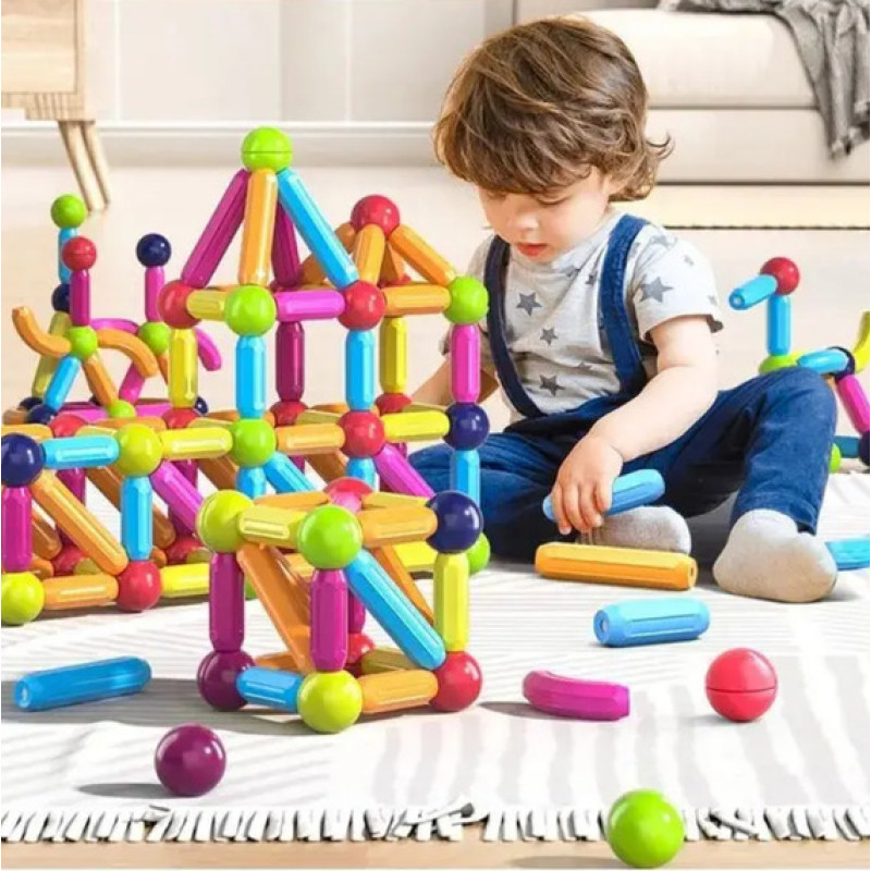 Магнітний конструктор 26 паличок, 10 кульків SKY Magnetic Sticks, кольоровий