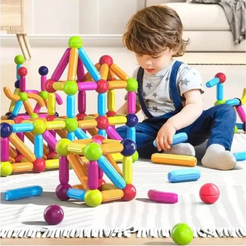 Магнітний конструктор 26 паличок, 10 кульків SKY Magnetic Sticks, кольоровий