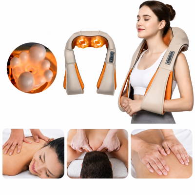 Масажер для шиї та плечей Massager of Neck Kneading Бежевий Масажер для шиї та плечей Massager of Neck Kneading Бежевий