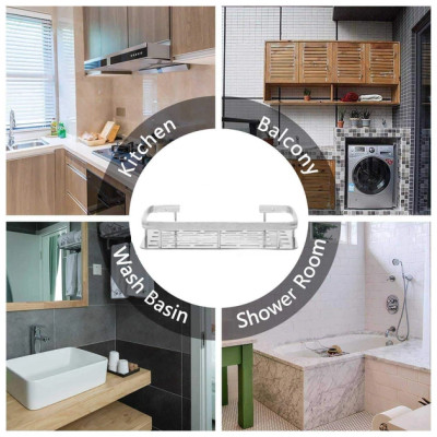 Металева полиця для ванної самоклеюча Bathroom shelf до 10 кг GREY Металева полиця для ванної самоклеюча Bathroom shelf до 10 кг GREY