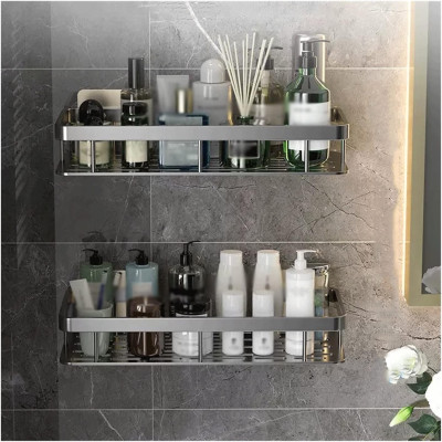 Металева полиця для ванної самоклеюча Bathroom shelf до 10 кг GREY Металева полиця для ванної самоклеюча Bathroom shelf до 10 кг GREY