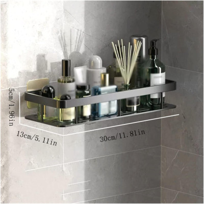 Металева полиця для ванної самоклеюча Bathroom shelf до 10 кг GREY Металева полиця для ванної самоклеюча Bathroom shelf до 10 кг GREY
