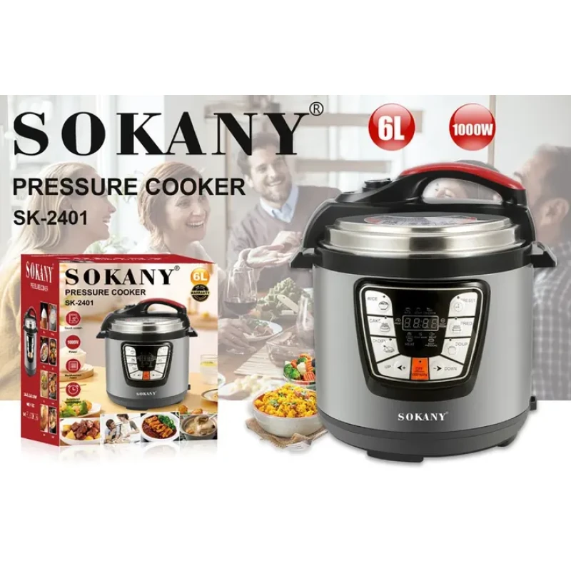 Мультиварка скороварка мультипіч Sokany SK-2401 багатофункціональна 6 л 1000 Вт