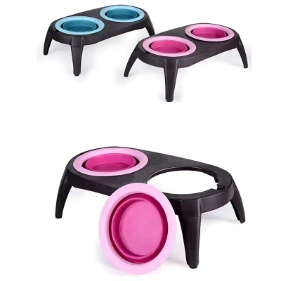 Миска Pet Bowl Set подвійна на складній підставці для собак та котів