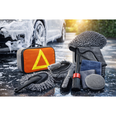 Набір для миття та детейлінгу автомобіля Flex Drive, 9 в 1