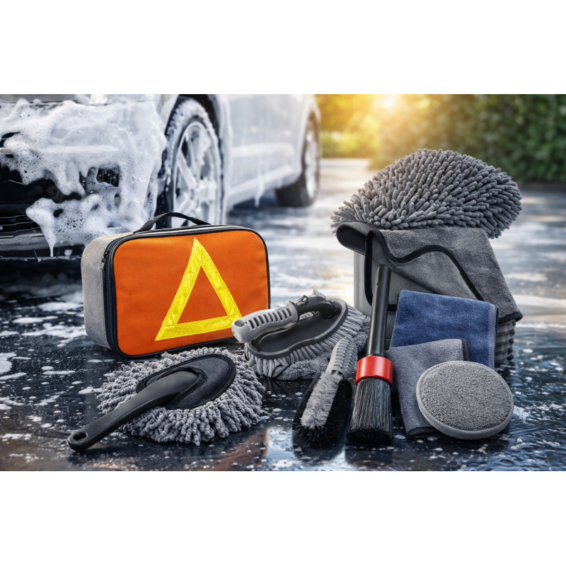 Набір для миття та детейлінгу автомобіля Flex Drive, 9 в 1
