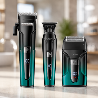 Набір для стрижки VGR V 694 Green/Black(машинка+триммер+шейвер) / Комплект професійних машинок VGR