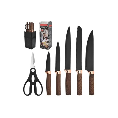 Набір кухонних ножів на підставці Knife Set 7 предметів із нержавіючої сталі
