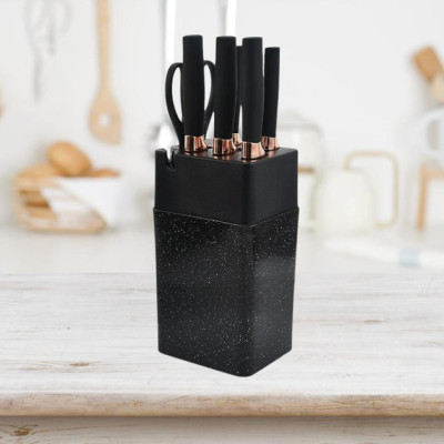 Набір кухонних ножів на підставці Knife Set 7 предметів із нержавіючої сталі