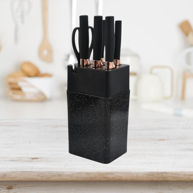 Набір кухонних ножів на підставці Knife Set 7 предметів із нержавіючої сталі