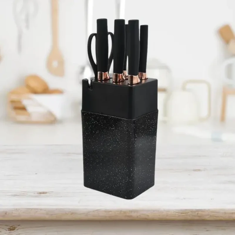 Набір кухонних ножів на підставці Knife Set 7 предметів із нержавіючої сталі