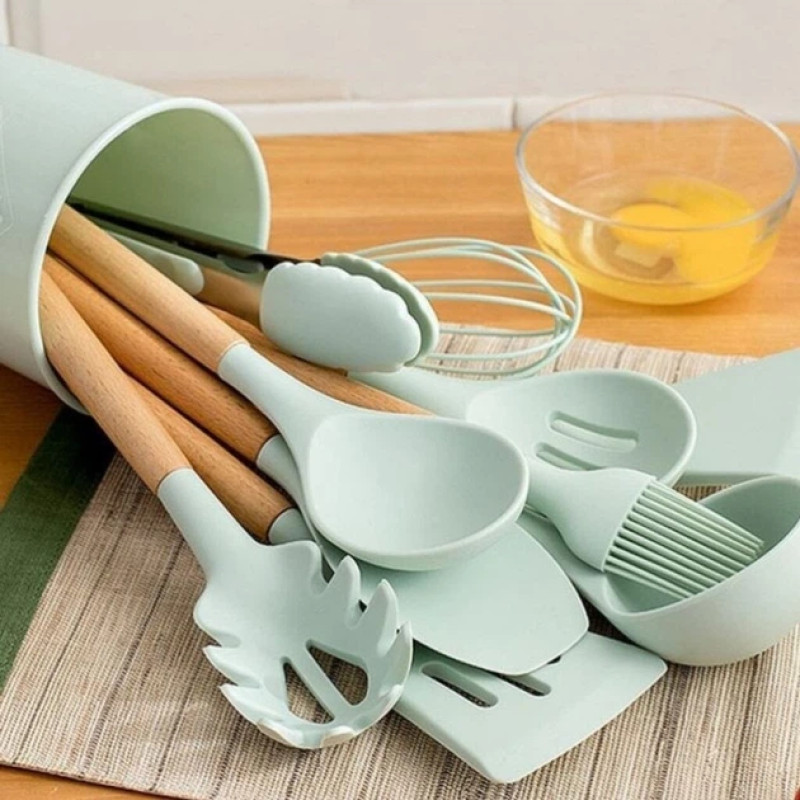 Набір кухонного приладдя силіконовий  Kitchen Set RB-2239 бірюзовий (12 предметів)