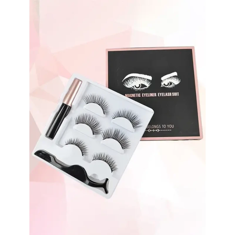 Набір накладні магнітні вії+підводка+пінцет Magnetic lashes 3 пари  магнітів