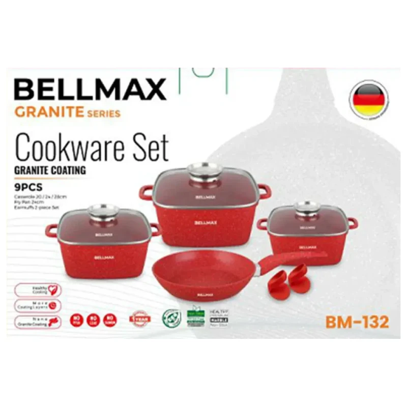 Набір посуду Bellmax Cookware Set BM-132 RED