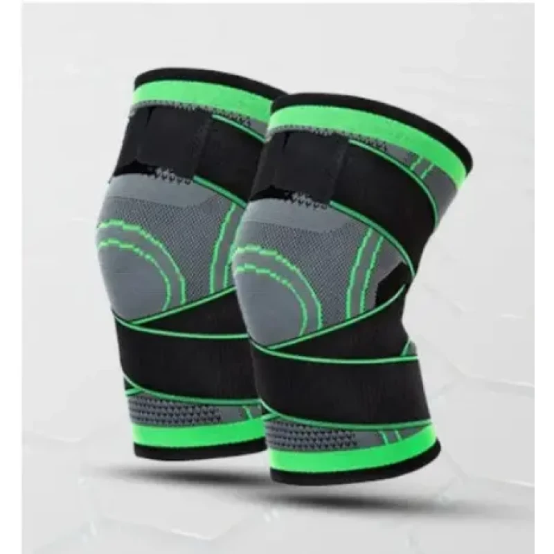 Наколінник Бандаж колінного суглоба Knee Support Copper Чорно-зелений фіксатор коліна Компресійний від травм розтягувань