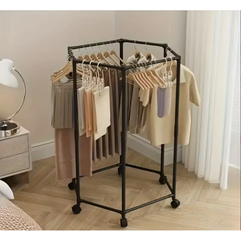 Вішалка підлогова для одягу з поворотним механізмом на 360° і колесами