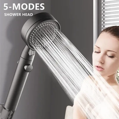 Насадка лійка для душу високого тиску 4 режими з кнопкою включення SHOWER AA1-4