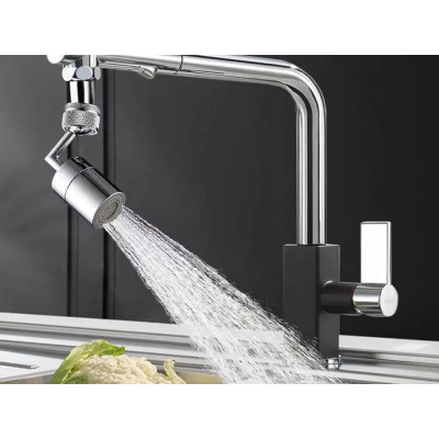 Насадка на кран Water для змішувача Аератор поворотна головка на 720 градусів з 2 режимами вигнутий обертовий