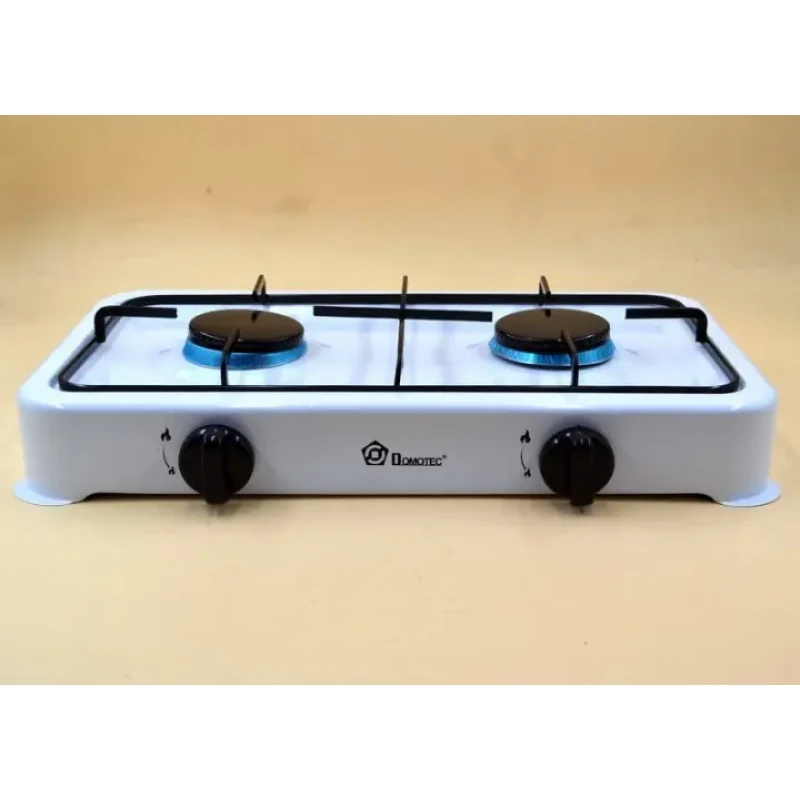 Настільна газова плита Domotec MS-6602/4063 на 2 конфорки Біла